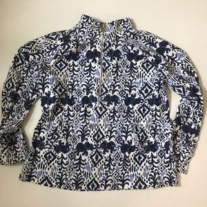 Lilly Pulitzer half zip blue EUC